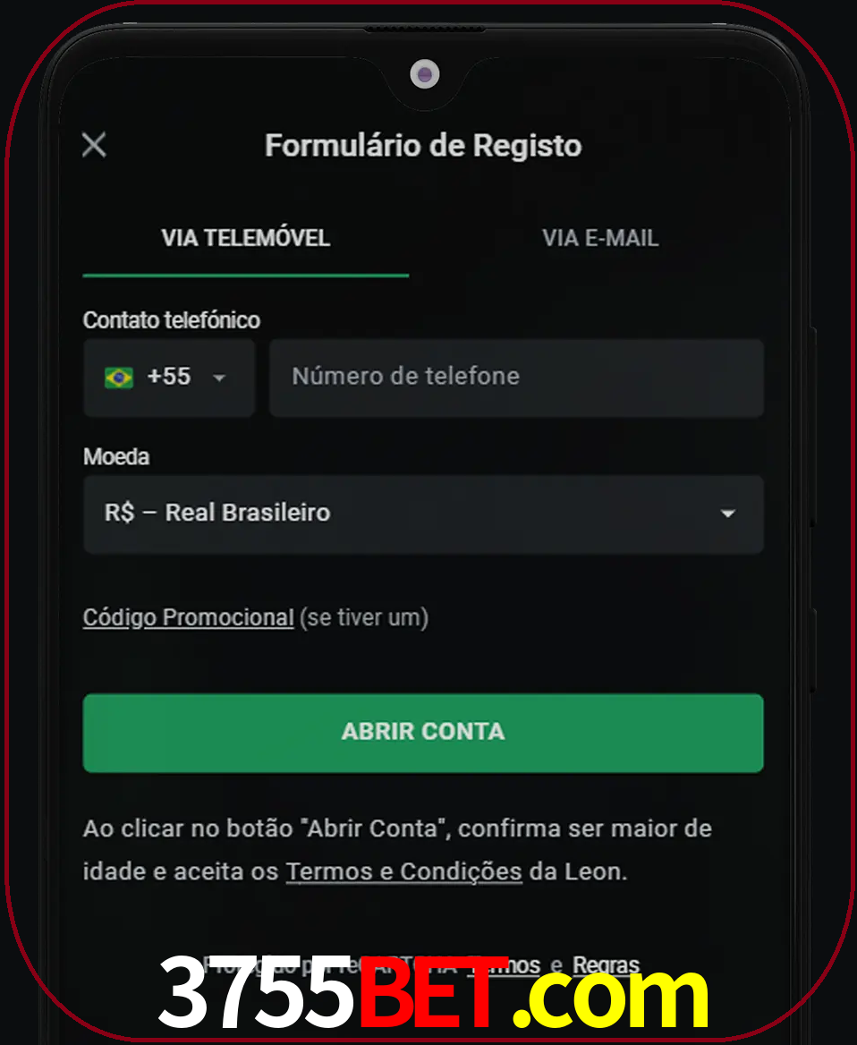 Abra o aplicativo e inicie o processo de registro.